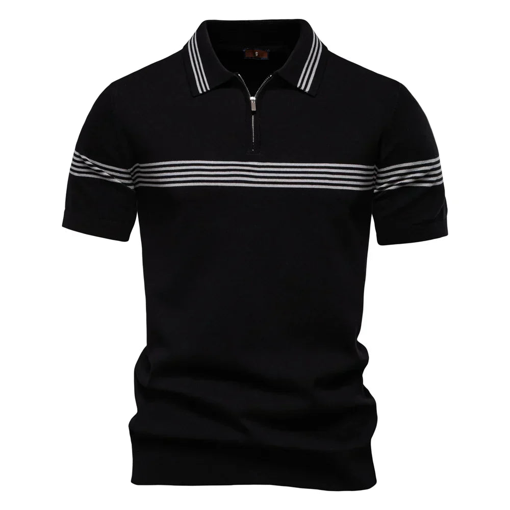 Marin - Polo Rayé Respirant