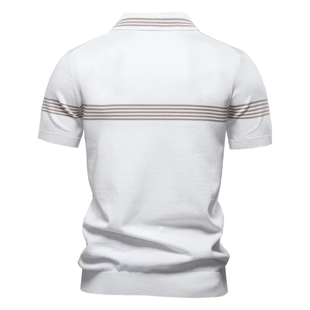 Marin - Polo Rayé Respirant