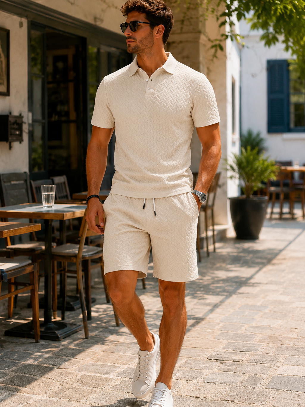 Alexandre - Ensemble Polo et Short - Beige