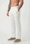 Léandre - Pantalon Taille Haute - Blanc