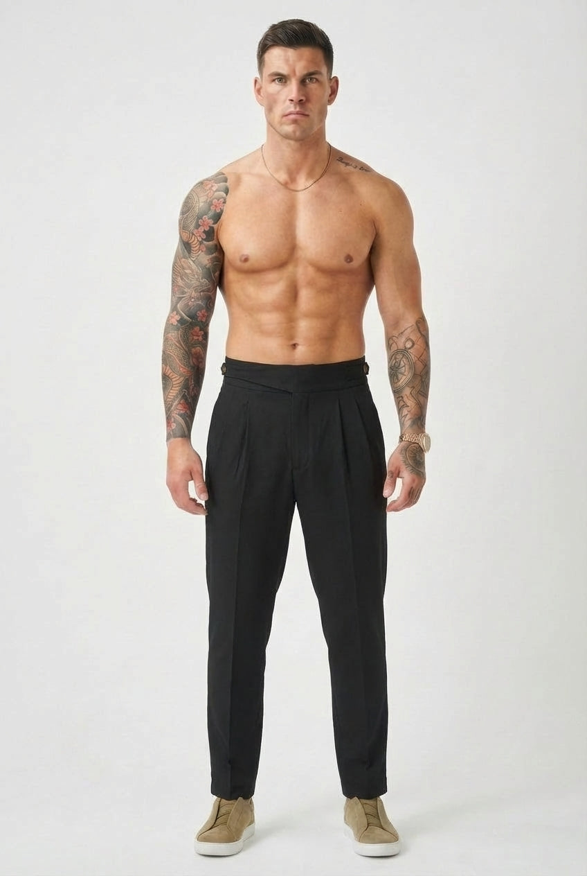 Léandre - Pantalon Taille Haute - Noir