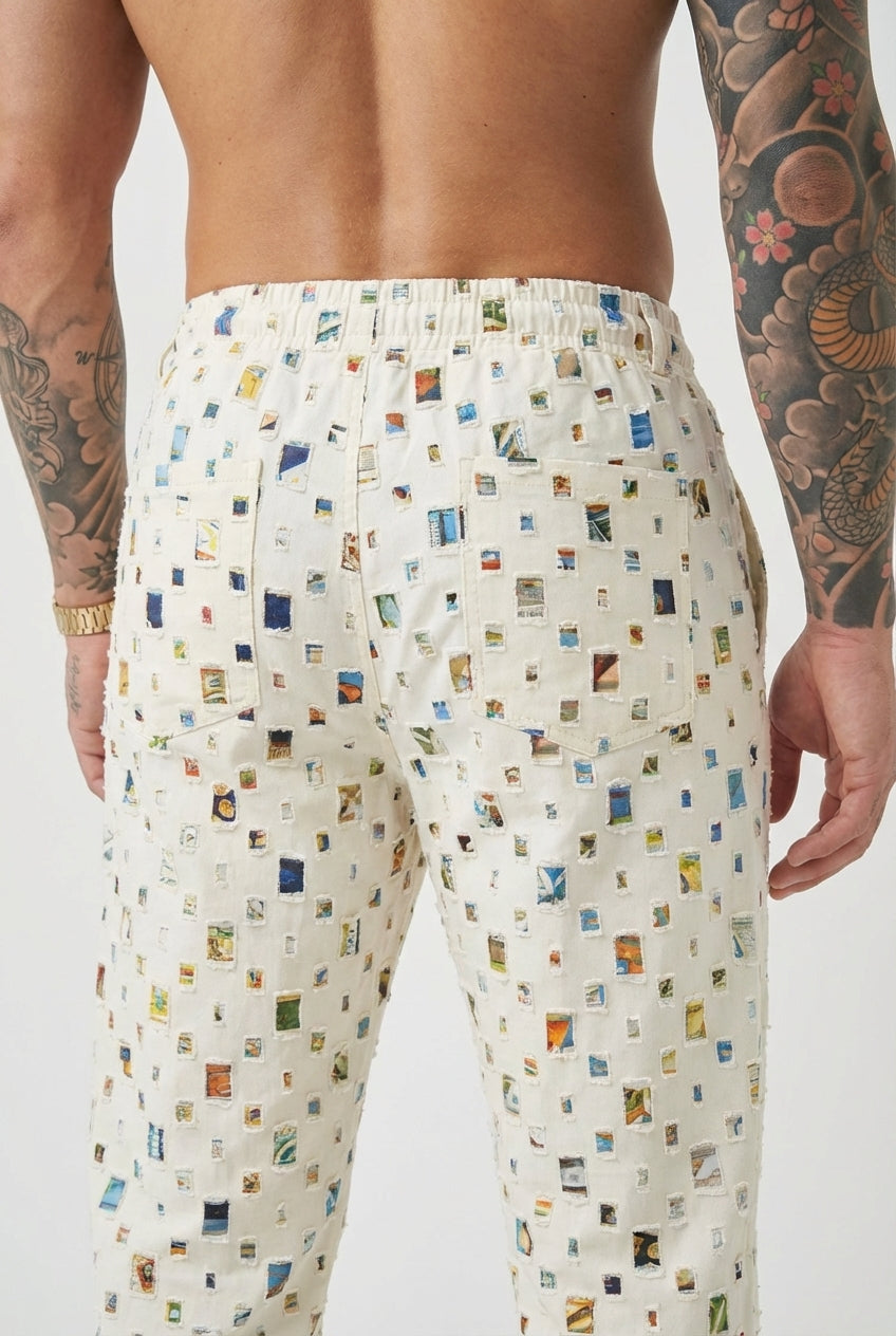 Mosaïque - Pantalon Coupe Droite