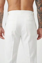 Léandre - Pantalon Taille Haute - Blanc